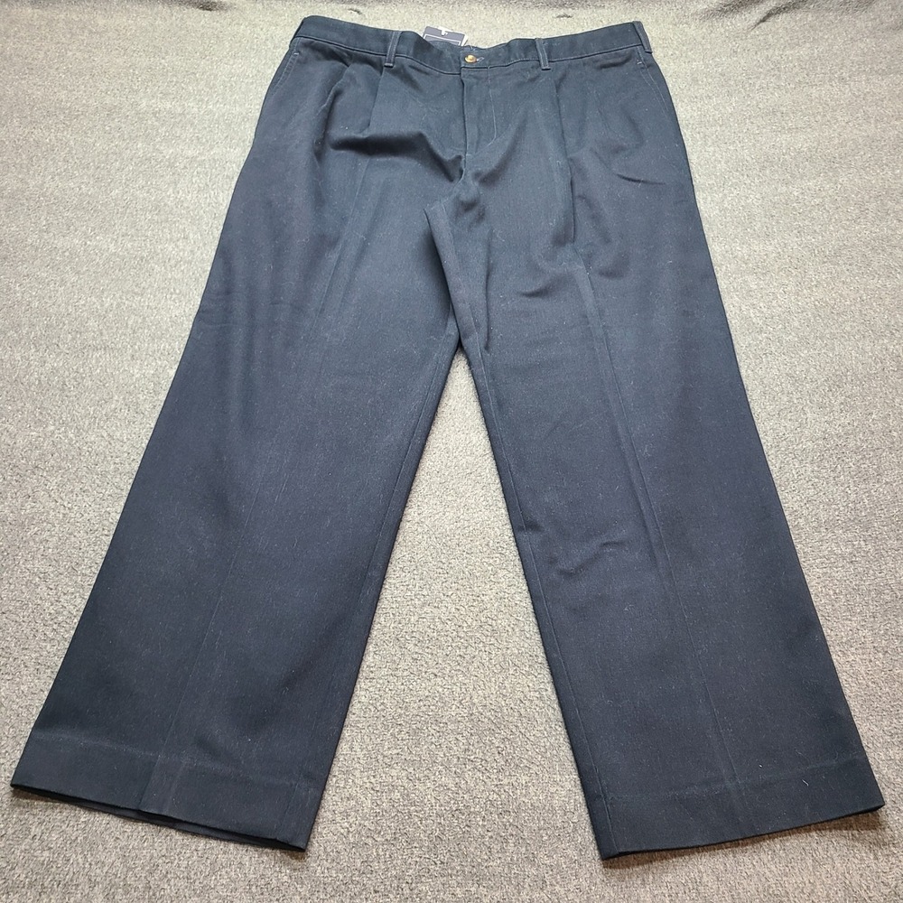 IZOD Mens 38x29 Navy Blue Pleated Cotton Twill Sportflex Pants Metrix Fit